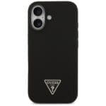 Guess Silicone Triangle Logo MagSafe Black Kryt iPhone 17