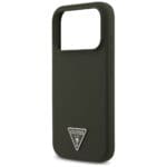 Guess Silicone Triangle Logo MagSafe Khaki Kryt iPhone 17 Pro