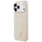 Guess Triangle Logo MagSafe Beige Kryt iPhone 17 Pro