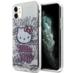 Hello Kitty HKHCN61HDGPHT White Hardcase IML Kitty On Bricks Graffiti Kryt iPhone 11/XR