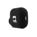 Karl Lagerfeld 3D Logo NFT Karl Head Silicone Black Kryt AirPods Pro