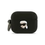 Karl Lagerfeld 3D Logo NFT Karl Head Silicone Black Kryt AirPods Pro
