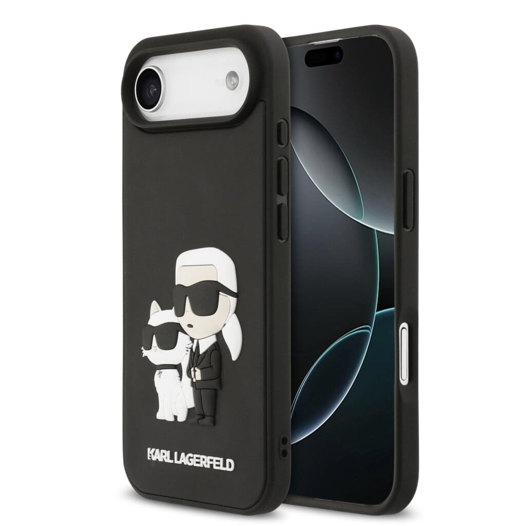 Karl Lagerfeld 3D Rubber Karl and Choupette Black Kryt iPhone 17 Air