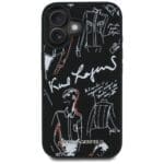 Karl Lagerfeld Grained Pattern & Logo MagSafe Black Kryt iPhone 16