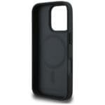 Karl Lagerfeld Grained Pattern & Logo MagSafe Black Kryt iPhone 16 Pro