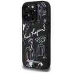 Karl Lagerfeld Grained Pattern & Logo MagSafe Black Kryt iPhone 16 Pro Max