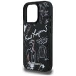 Karl Lagerfeld Grained Pattern & Logo MagSafe Black Kryt iPhone 16 Pro Max