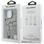 Karl Lagerfeld Grained Pattern & Logo MagSafe Grey Kryt iPhone 16 Pro Max