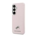 Karl Lagerfeld Grained PU Leather K&CH Heads Magnetic Pink Kryt Samsung Galaxy S26 Plus