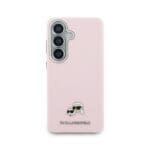 Karl Lagerfeld Grained PU Leather K&CH Heads Magnetic Pink Kryt Samsung Galaxy S26 Plus