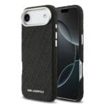 Karl Lagerfeld Grained PU Repeated Logo MagSafe Black Kryt iPhone 17 Air