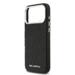 Karl Lagerfeld Grained PU Repeated Logo MagSafe Black Kryt iPhone 17 Pro Max