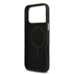 Karl Lagerfeld Grained PU Repeated Logo MagSafe Black Kryt iPhone 17 Pro Max