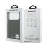 Karl Lagerfeld Grained PU Repeated Logo MagSafe Black Kryt iPhone 17 Pro Max