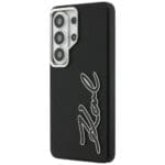 Karl Lagerfeld Grained Signature Metal Resin Logo Black Kryt Samsung Galaxy S26 Ultra