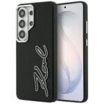 Karl Lagerfeld Grained Signature Metal Resin Logo Black Kryt Samsung Galaxy S26 Ultra