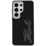 Karl Lagerfeld Grained Signature Metal Resin Logo Black Kryt Samsung Galaxy S26 Ultra
