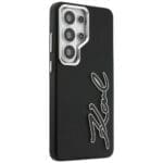 Karl Lagerfeld Grained Signature Metal Resin Logo Black Kryt Samsung Galaxy S26 Ultra