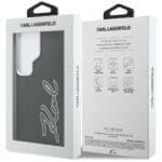 Karl Lagerfeld Grained Signature Metal Resin Logo Black Kryt Samsung Galaxy S26 Ultra