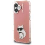 Karl Lagerfeld IML Aquarelle Choupette & Logo Pink Kryt iPhone 16
