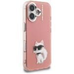 Karl Lagerfeld IML Aquarelle Choupette & Logo Pink Kryt iPhone 16