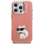 Karl Lagerfeld IML Aquarelle Choupette & Logo Pink Kryt iPhone 16 Pro