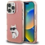Karl Lagerfeld IML Aquarelle Choupette & Logo Pink Kryt iPhone 16 Pro Max