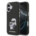 Karl Lagerfeld IML Aquarelle Karl and Choupette Black Kryt iPhone 17