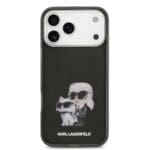 Karl Lagerfeld IML Aquarelle Karl and Choupette Black Kryt iPhone 17 Pro