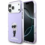 Karl Lagerfeld IML Aquarelle Karl & Choupette & Logo MagSafe Purple Kryt iPhone 17 Pro Max