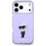 Karl Lagerfeld IML Aquarelle Karl & Choupette & Logo MagSafe Purple Kryt iPhone 17 Pro Max