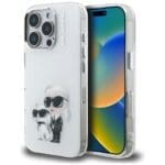 Karl Lagerfeld IML Aquarelle Karl & Choupette & Logo White Kryt iPhone 16 Pro