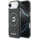 Karl Lagerfeld IML Choupette Head Logo MagSafe Black Kryt iPhone 17 Air