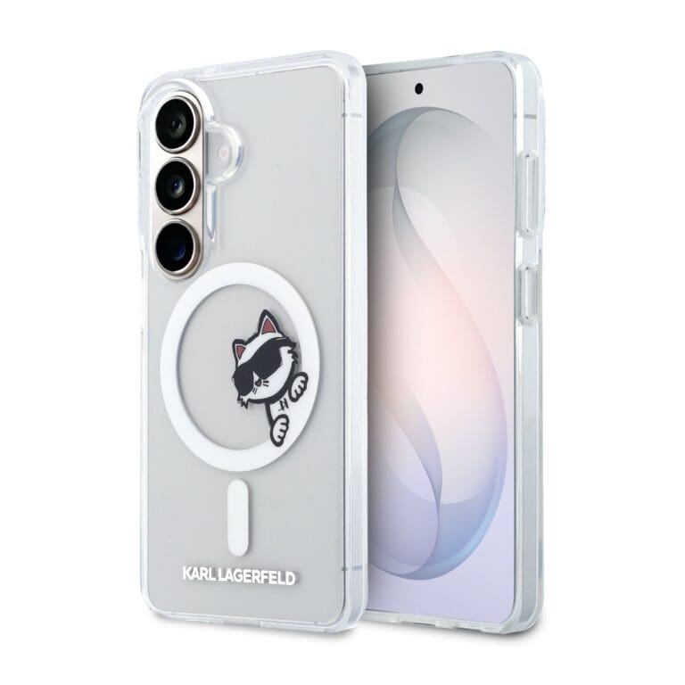 Karl Lagerfeld IML Choupette Peekaboo Logo Magnetic Transparent Kryt Samsung Galaxy S26