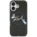 Karl Lagerfeld IML Choupettes Karl Script Logo MagSafe Black Kryt iPhone 17 Air