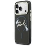 Karl Lagerfeld IML Choupettes Karl Script Logo MagSafe Black Kryt iPhone 17 Pro