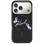 Karl Lagerfeld IML Choupettes Karl Script Logo MagSafe Black Kryt iPhone 17 Pro