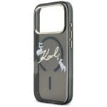Karl Lagerfeld IML Choupettes Karl Script Logo MagSafe Black Kryt iPhone 17 Pro