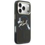 Karl Lagerfeld IML Choupettes Karl Script Logo MagSafe Black Kryt iPhone 17 Pro Max