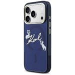 Karl Lagerfeld IML Choupettes Karl Script Logo MagSafe Blue Kryt iPhone 17 Pro