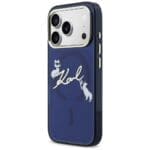 Karl Lagerfeld IML Choupettes Karl Script Logo MagSafe Blue Kryt iPhone 17 Pro Max