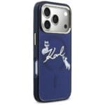 Karl Lagerfeld IML Choupettes Karl Script Logo MagSafe Blue Kryt iPhone 17 Pro Max