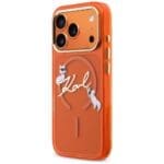 Karl Lagerfeld IML Choupettes Karl Script Logo MagSafe Orange Kryt iPhone 17 Pro Max