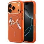 Karl Lagerfeld IML Choupettes Karl Script Logo MagSafe Orange Kryt iPhone 17 Pro Max