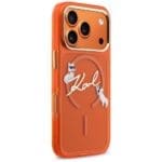 Karl Lagerfeld IML Choupettes Karl Script Logo MagSafe Orange Kryt iPhone 17 Pro Max