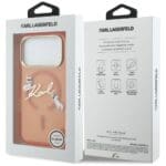 Karl Lagerfeld IML Choupettes Karl Script Logo MagSafe Orange Kryt iPhone 17 Pro Max