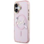 Karl Lagerfeld IML Choupettes Karl Script Logo MagSafe Pink Kryt iPhone 17