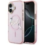 Karl Lagerfeld IML Choupettes Karl Script Logo MagSafe Pink Kryt iPhone 17