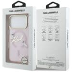 Karl Lagerfeld IML Choupettes Karl Script Logo MagSafe Pink Kryt iPhone 17 Pro Max
