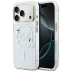 Karl Lagerfeld IML Choupettes Karl Script Logo MagSafe Transparent Kryt iPhone 17 Pro Max